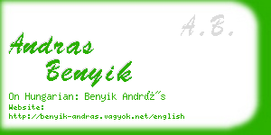 andras benyik business card